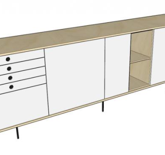 欧式餐具柜SU模型下载_sketchup草图大师SKP模型