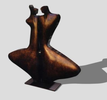 陈列性盾牌座雕塑SU模型下载_sketchup草图大师SKP模型