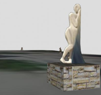 菲利普斯大道人物雕塑SU模型下载_sketchup草图大师SKP模型