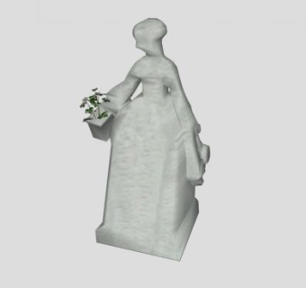 年轻女士雕塑SU模型下载_sketchup草图大师SKP模型