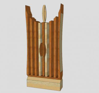 木质类雕刻SU模型下载_sketchup草图大师SKP模型