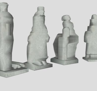 白色团体雕塑SU模型下载_sketchup草图大师SKP模型