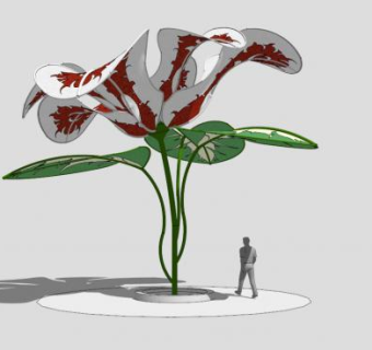 帆影艺术花雕塑SU模型下载_sketchup草图大师SKP模型