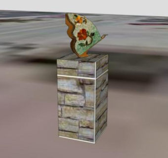 商业大道蝴蝶雕塑SU模型下载_sketchup草图大师SKP模型