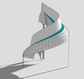 螺旋形雕塑SU模型下载_sketchup草图大师SKP模型