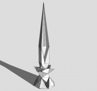 室外高耸雕塑SU模型下载_sketchup草图大师SKP模型