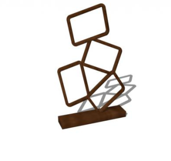 现代矩形雕塑SU模型下载_sketchup草图大师SKP模型