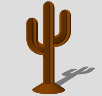 金属仙人掌雕塑SU模型下载_sketchup草图大师SKP模型