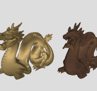 龙黄铜青铜雕塑SU模型下载_sketchup草图大师SKP模型