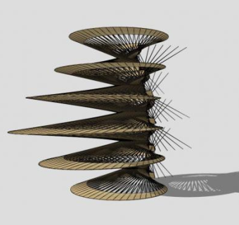 室外木质雕塑SU模型下载_sketchup草图大师SKP模型