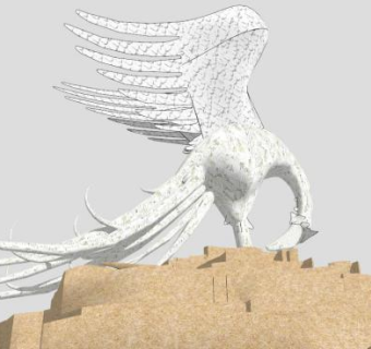 西莫格凤凰雕塑SU模型下载_sketchup草图大师SKP模型