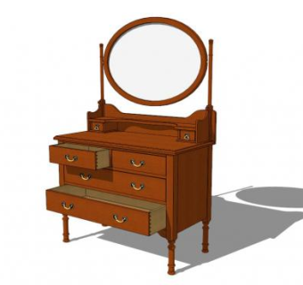 维多利亚时代的斗柜SU模型下载_sketchup草图大师SKP模型