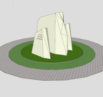 游艇雕塑SU模型下载_sketchup草图大师SKP模型