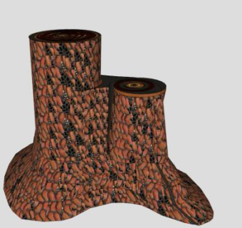 树桩雕刻SU模型下载_sketchup草图大师SKP模型