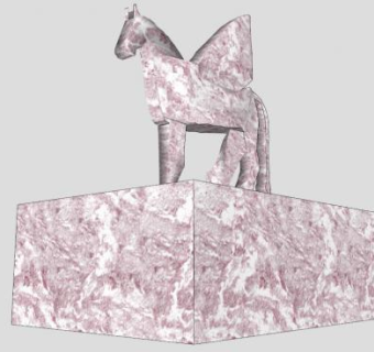 飞马十字架雕塑SU模型下载_sketchup草图大师SKP模型