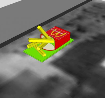 薯条雕塑SU模型下载_sketchup草图大师SKP模型