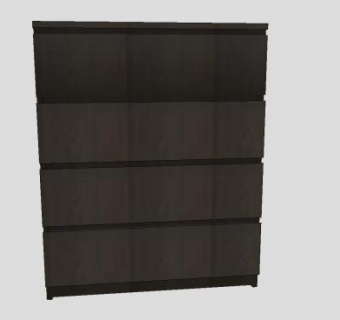 宜家斗柜4个抽屉SU模型下载_sketchup草图大师SKP模型