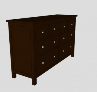 宜家8个抽屉斗柜SU模型下载_sketchup草图大师SKP模型