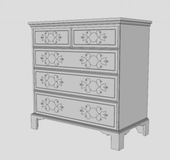 镶嵌小型斗柜SU模型下载_sketchup草图大师SKP模型