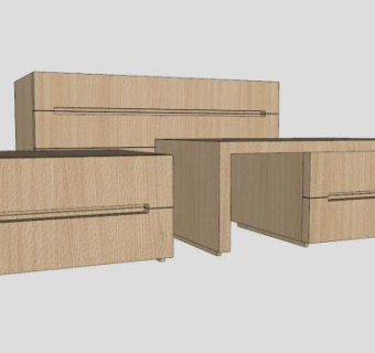 简约抽屉柜合集SU模型下载_sketchup草图大师SKP模型