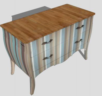 现代梳妆台SU模型下载_sketchup草图大师SKP模型