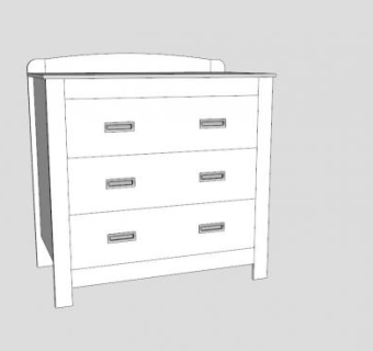 顶端变化的抽屉柜SU模型下载_sketchup草图大师SKP模型