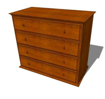 坎特伯雷六斗柜SU模型下载_sketchup草图大师SKP模型