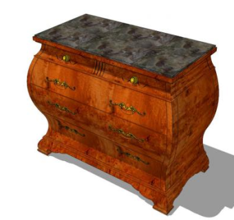 中式特色抽屉柜SU模型下载_sketchup草图大师SKP模型