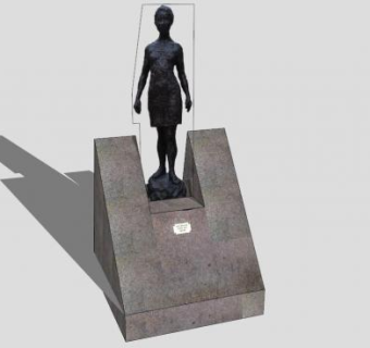 城市女孩雕像SU模型下载_sketchup草图大师SKP模型