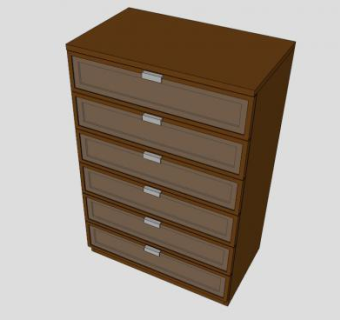 宜家6个抽屉斗柜SU模型下载_sketchup草图大师SKP模型