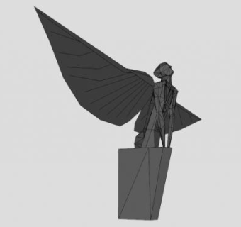魔鬼天使雕像SU模型下载_sketchup草图大师SKP模型