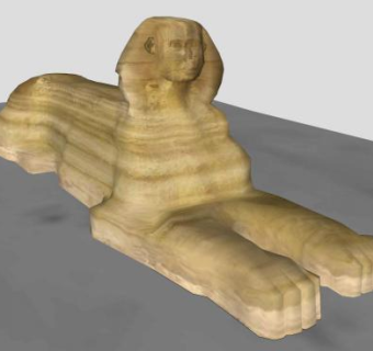 狮身人面像雕塑SU模型下载_sketchup草图大师SKP模型