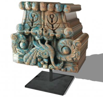 世界之家装饰雕塑SU模型下载_sketchup草图大师SKP模型