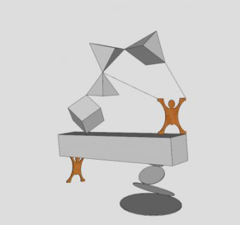 理论里维拉雕塑SU模型下载_sketchup草图大师SKP模型