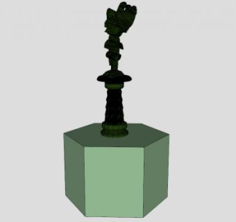 双变形雕塑SU模型下载_sketchup草图大师SKP模型