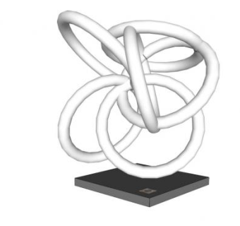 白色变形雕塑SU模型下载_sketchup草图大师SKP模型