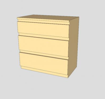 黄色小型斗柜SU模型下载_sketchup草图大师SKP模型
