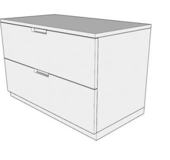 白色简约现代斗柜SU模型下载_sketchup草图大师SKP模型