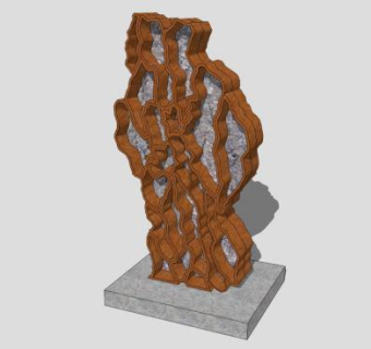树皮树脂类雕塑SU模型下载_sketchup草图大师SKP模型