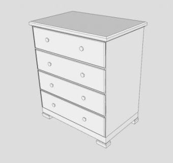婴儿梳妆台SU模型下载_sketchup草图大师SKP模型