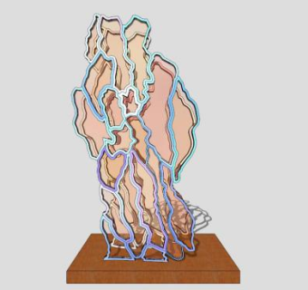 现代树皮雕塑SU模型下载_sketchup草图大师SKP模型