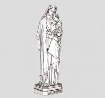 圣母与子雕像雕塑SU模型下载_sketchup草图大师SKP模型