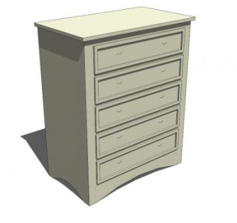 带5个抽屉的传统梳妆台SU模型下载_sketchup草图大师SKP模型