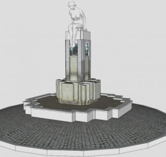 裸体女孩雕像SU模型下载_sketchup草图大师SKP模型