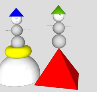 现代雪人雕塑SU模型下载_sketchup草图大师SKP模型