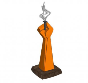 现代奖杯雕塑SU模型下载_sketchup草图大师SKP模型