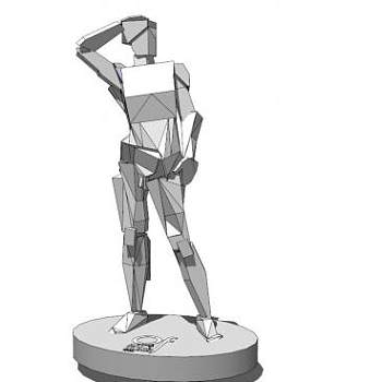 人物石雕雕像SU模型下载_sketchup草图大师SKP模型