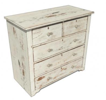 木材梳妆台SU模型下载_sketchup草图大师SKP模型