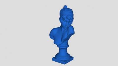 蓝色石膏雕像SU模型下载_sketchup草图大师SKP模型