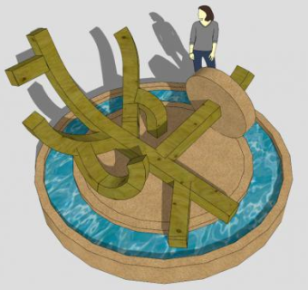 木质类橡木雕塑SU模型下载_sketchup草图大师SKP模型